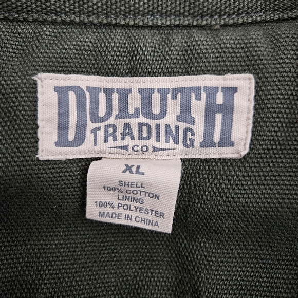 Duluth Trading Fire Hose Jacket Green Long Sleeve Snap Button Lined Barn Coat XL - Picture 7 of 9